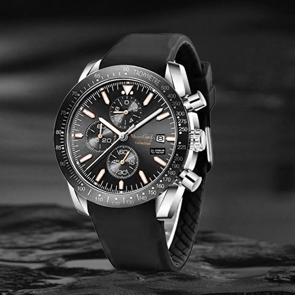 Van Gogh Starry Fantasy Series Montre en caoutchouc pour hommes