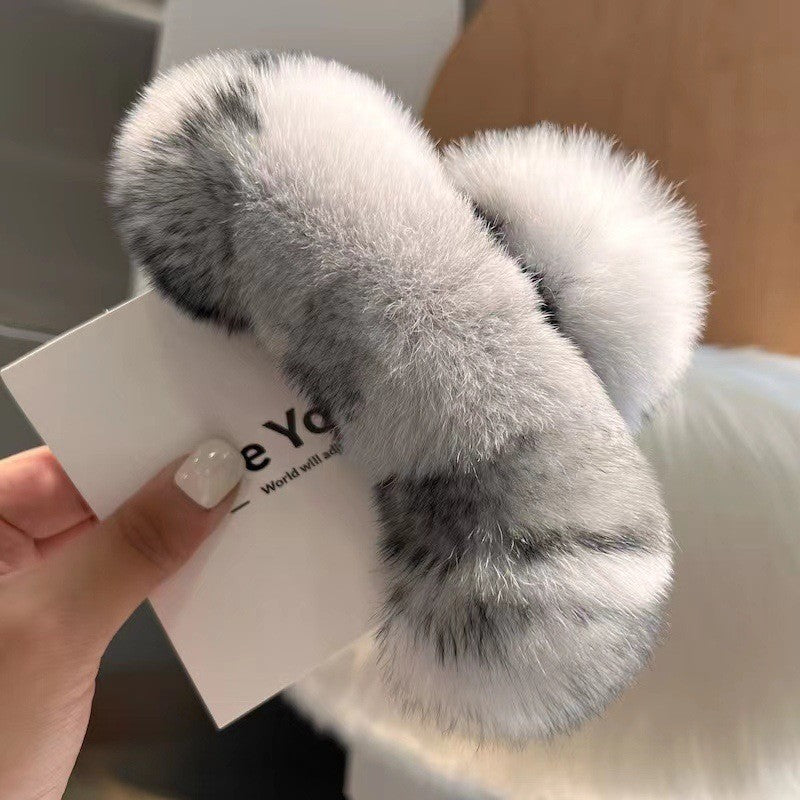 Véritable Rex lapin cheveux mignon en peluche coiffure griffe cheveux