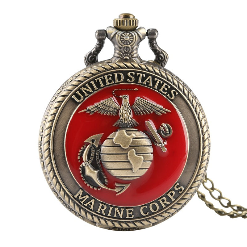 Mode Rouge Commemorative Pendentif Collier chaîne montre
