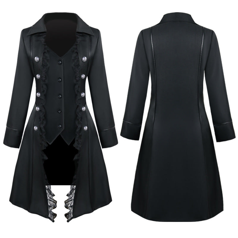 Manteau pour femmes à trois boutons unicolore à manches longues