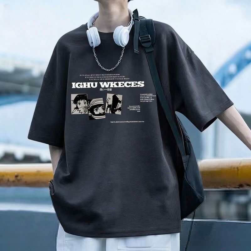 T-shirt à manches courtes pour hommes Style d'été Casual and Loose-fitting Top pour adolescents