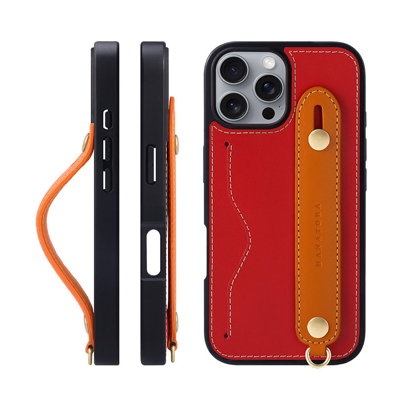 Première couche Cowhide pour les femmes 15Promax Porte-cas de téléphone Lanyard