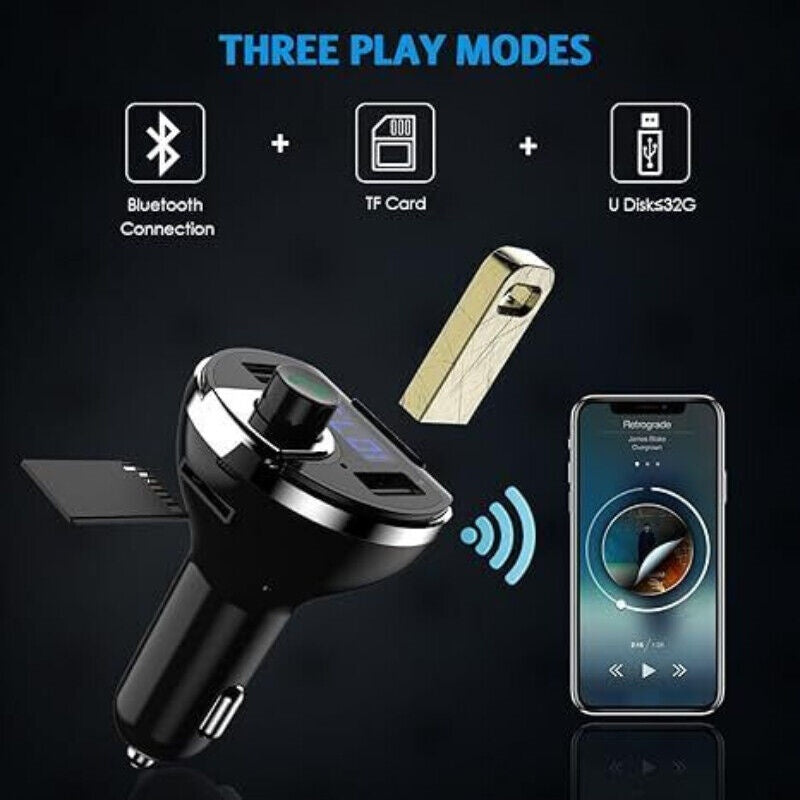 Voiture Bluetooth T20 Emetteur FM sans mains Chargeur de téléphone MP3