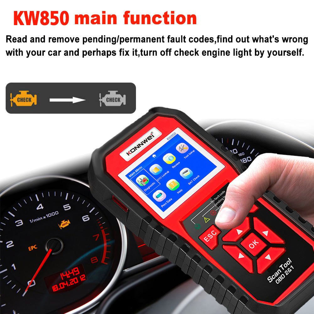 KW850 OBD2 CAN BUS Code Reader détecteur de code de panne moteur de voiture scanner