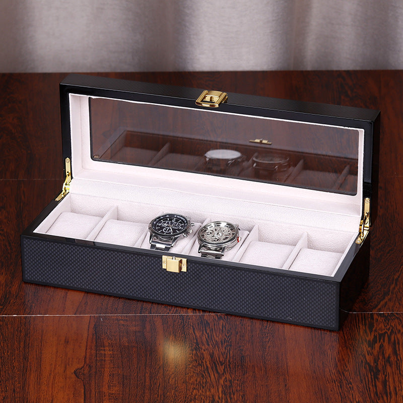 Montres de peinture au four Vernis Montres Display Boîte en bois