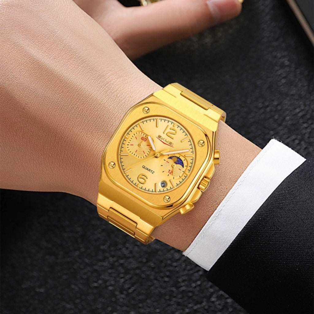 Homme Casual Waterproof Multifonctionnel Business Quartz Watch