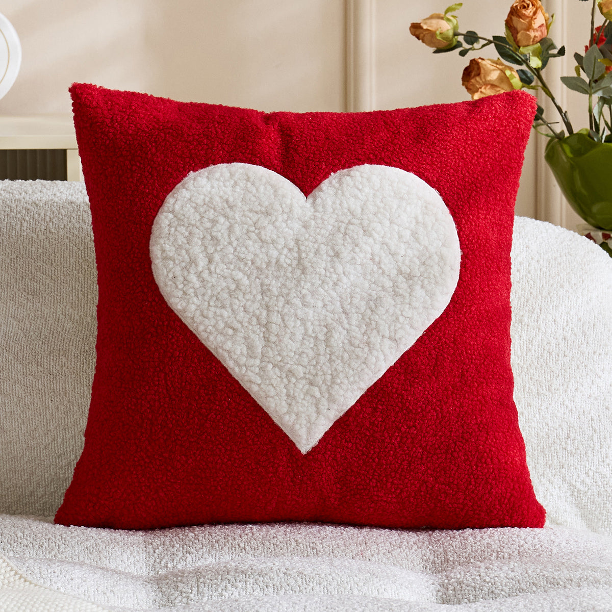Couverture d'oreiller brodé en peluche