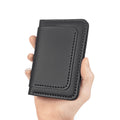 Porte-monnaie pour homme fait main avec des fentes de carte et un détenteur de passeport fait de cowhide à grains supérieurs.