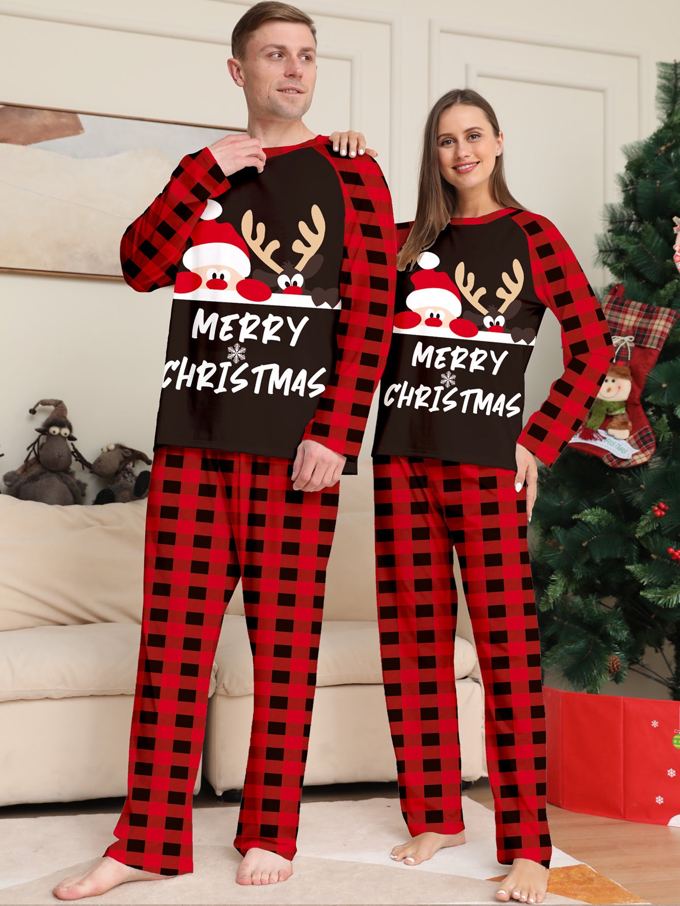Lettres mignonnes Imprimées Costume parent-enfant de Noël