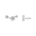 S925 Boucles d'oreilles en argent sterling à trois tons courbes