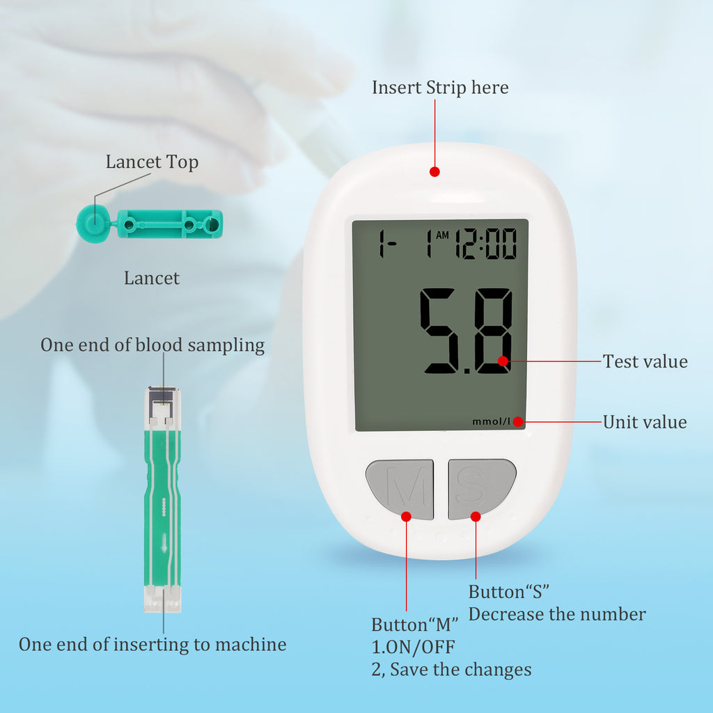 Trousse de mesure du glucose dans le sang portable - Codage automatique