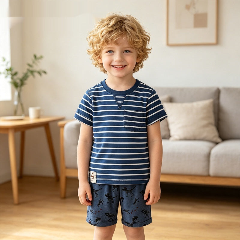 Fashionable Casual Short Deux-pièces Garçons Set
