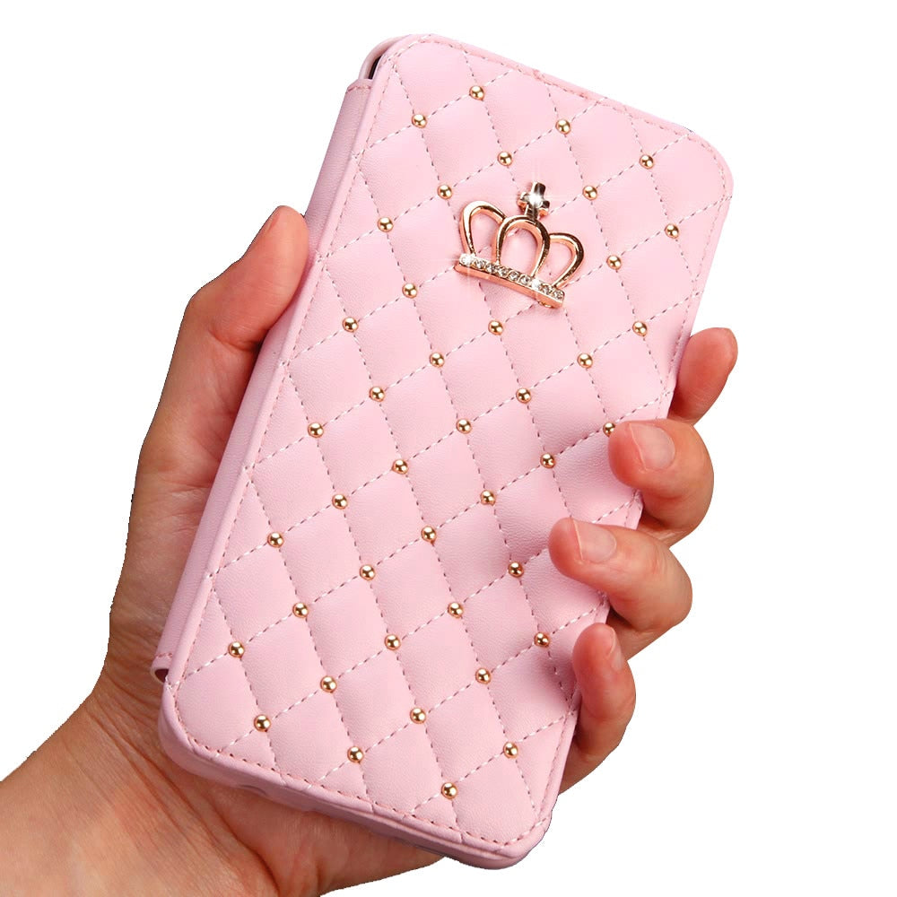 Crown Card Etui en cuir pour téléphone Samsung