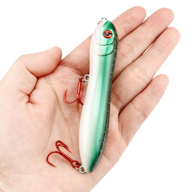 Lure de crayon à tête de serpent bionique en plastique avec hochet