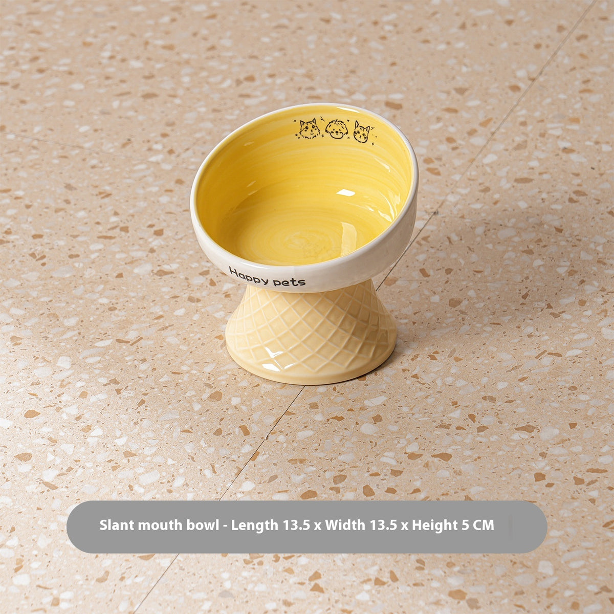 Céramique High Foot Cat Bowl Protection du cou pas facile à frapper sur Snack Dish Brinking Wate