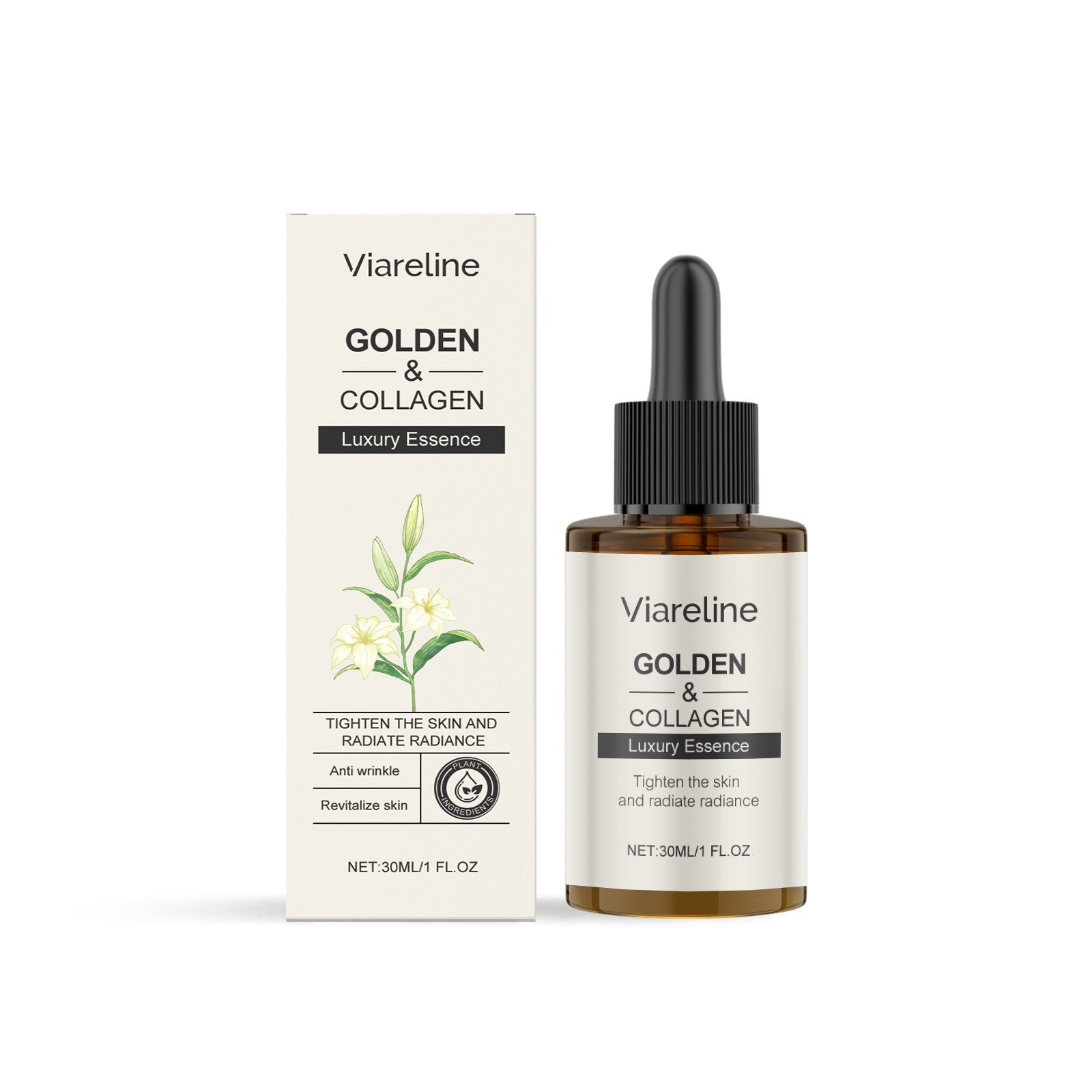 Sérum d'humidité du visage de collagène doré VIARELINE