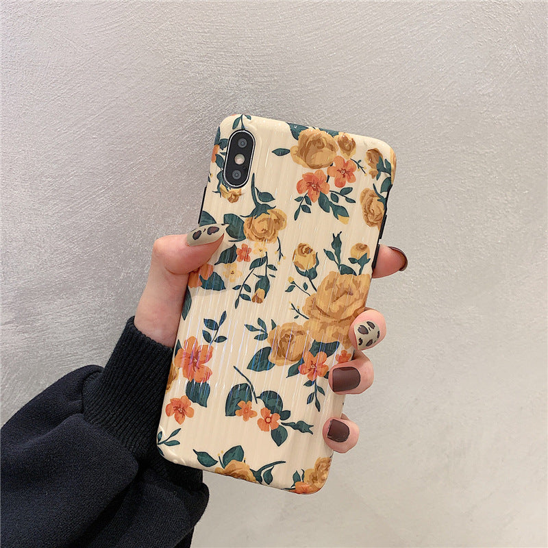 Fashionable et simple cas de téléphone à fleurs française