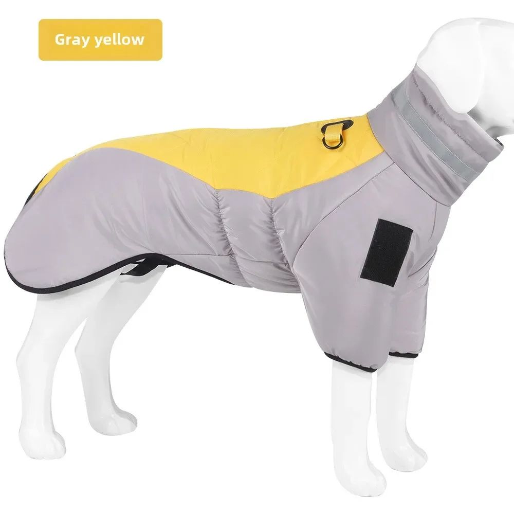 Veste de grand chien imperméable Vêtements de chien chaud Manteau d'hiver Chien français Réflectif Chien froid