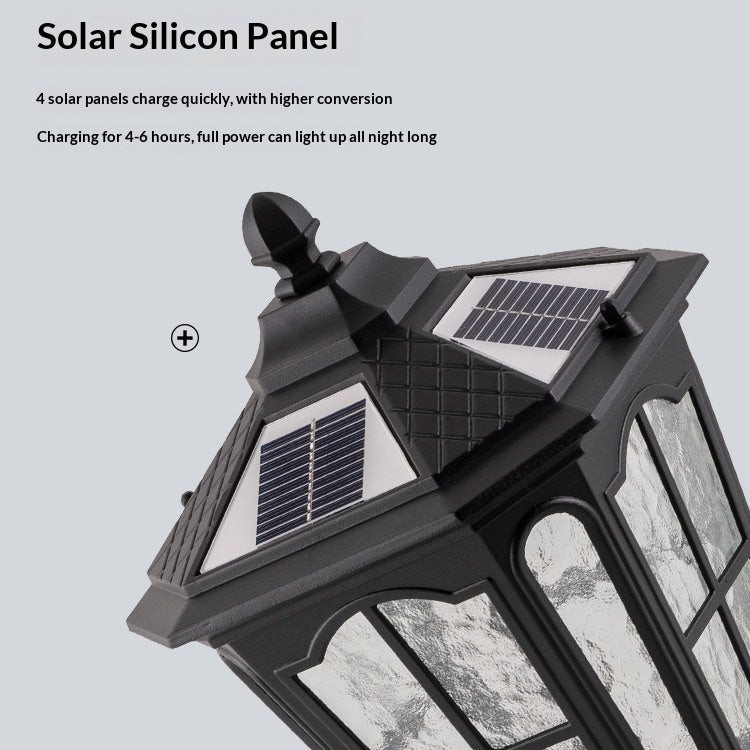 Solar Couryard Light European Outdoor Column Headlight Waterproof Fence Gate Pillar Light