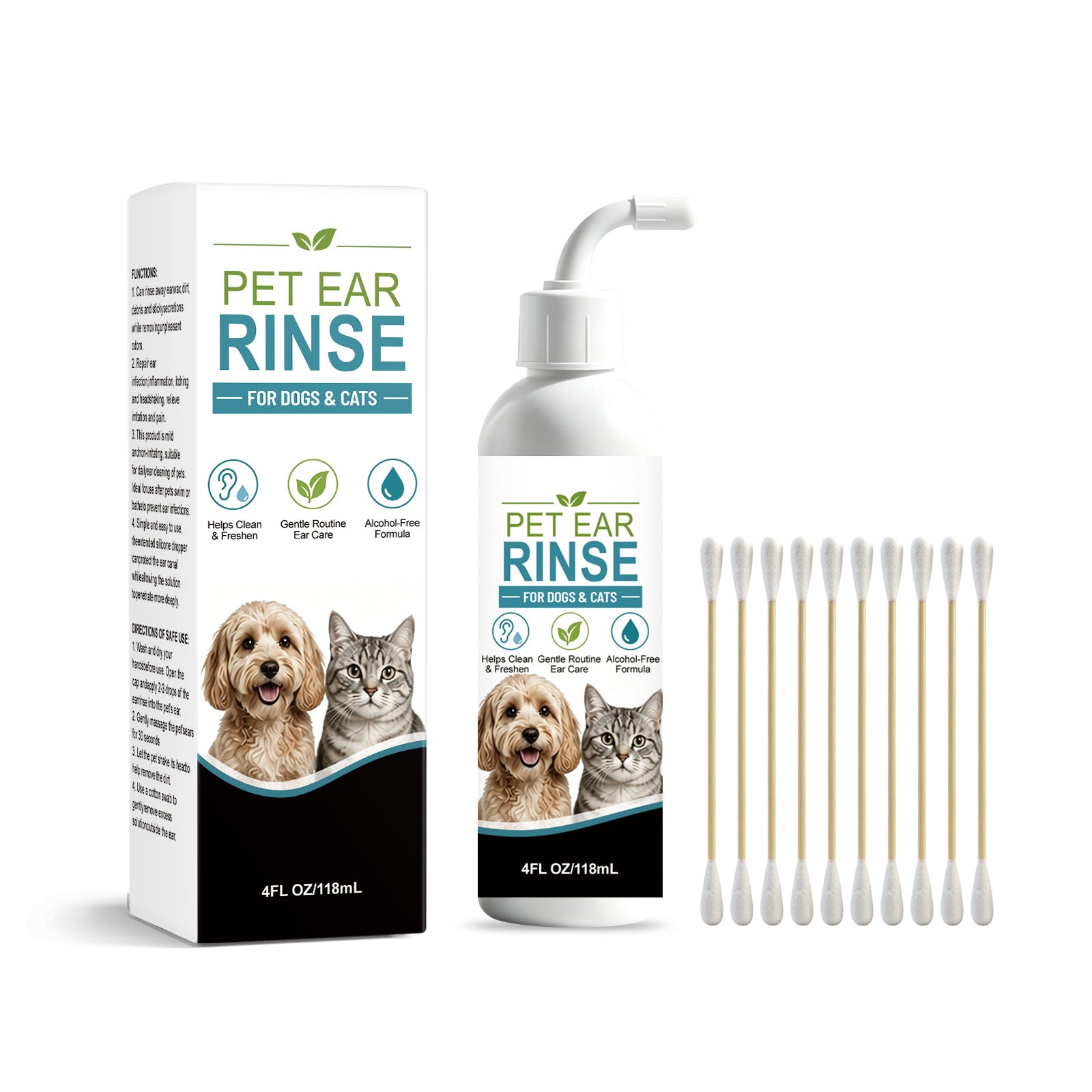 Rincement de l'oreille des animaux de compagnie