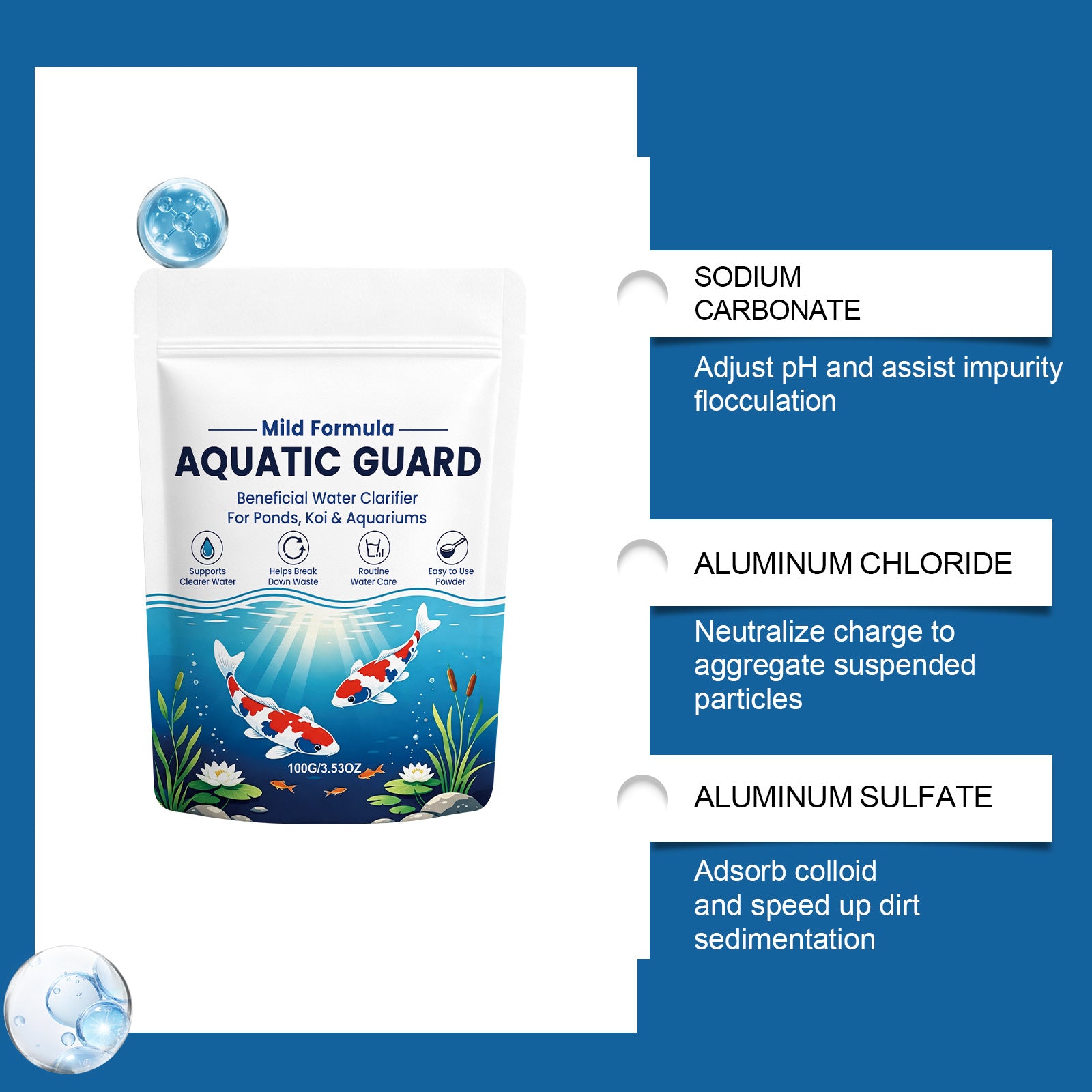 Poudre de clarification de l'eau