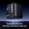 100W GaN Multi-Port Charger with Built-in Retractable Type-C Cable - AI Smart Display UK EU Plug Adapter Fast Charging for Laptop Phone Tablet Travel