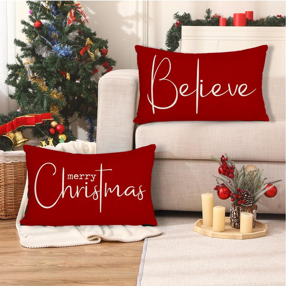Oreiller de Noël couvre 12x20 pouces
