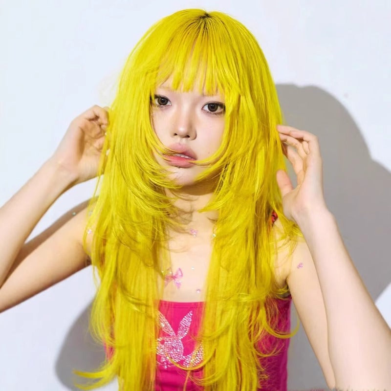 Creative Solid Color High-end Cute Wig pleine tête