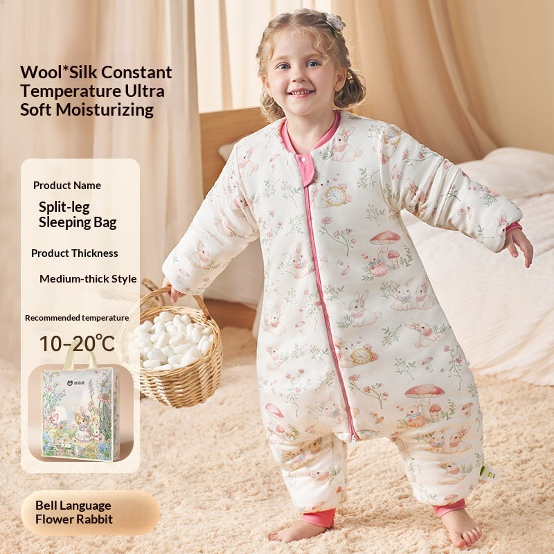 Sac de couchage Laine de soie Automne et hiver Épaisseur Température constante pour les enfants