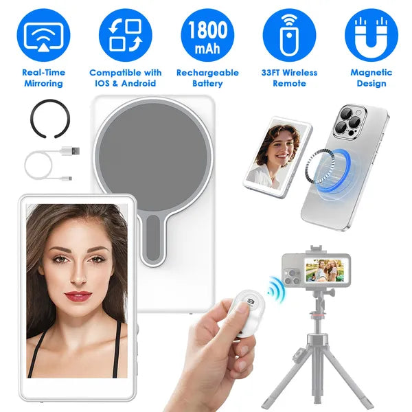 Vlog Selfie moniteur écran magnétique caméra arrière moniteur de téléphone sans fil Selfie moniteur