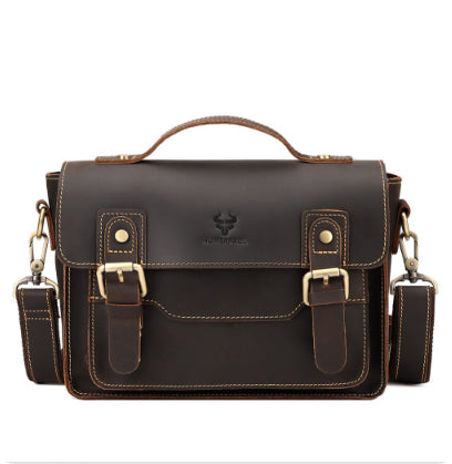 Crazy Horse Crossbody sac en cuir pour hommes