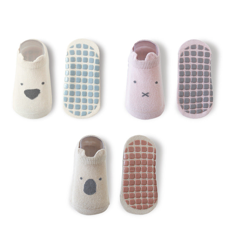 Bébé Coton Non-dérapant Refroidissement intérieur Apprendre à marcher Chaussettes de bateau courtes