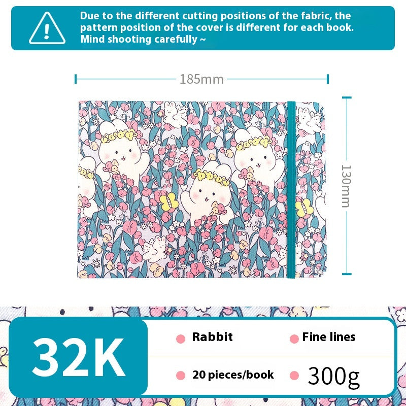 Feiluniao Aquarelle Notebook Tissu fait main Mini Portable Caractère Sketch Hand