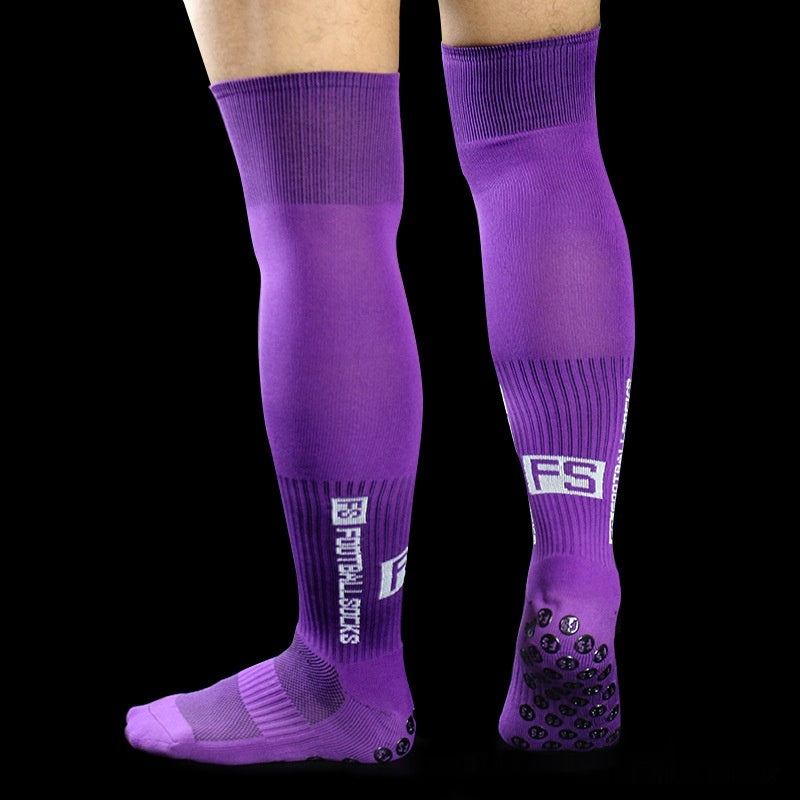 Chaussettes antidérapantes de soccer Long Longueur genou Football Match Training Chaussettes
