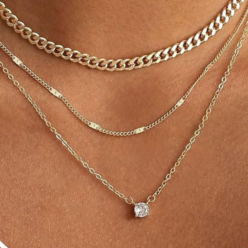 Collier de chaîne de clavicule polyvalente mode tendance minimaliste européen et américain