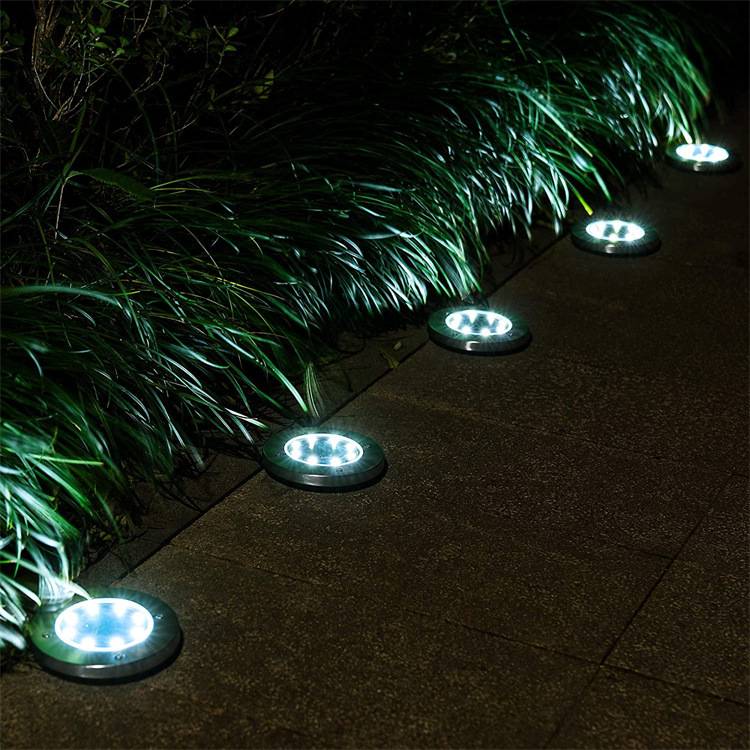 LED Solar Underground lumière imperméable à la couleur changement de jardin lampe enterrée