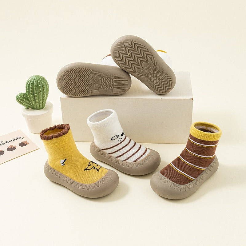 Chaussettes pour enfants à semelle épaisse Chaussures d'intérieur pour bébés