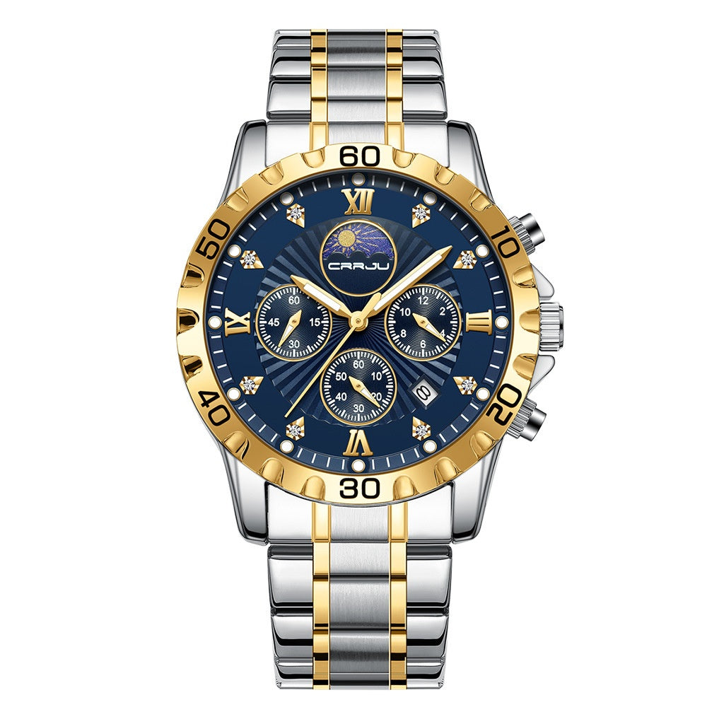Hommes Multifonctionnel Business Calendar Quartz Watch