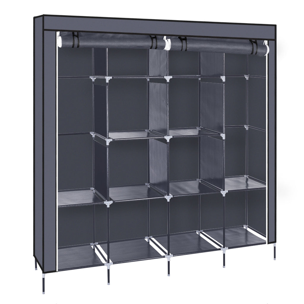 Rangement d'armoire portable de 67 pouces Sac de rangement 12 étagères 4 poches latérales Gr