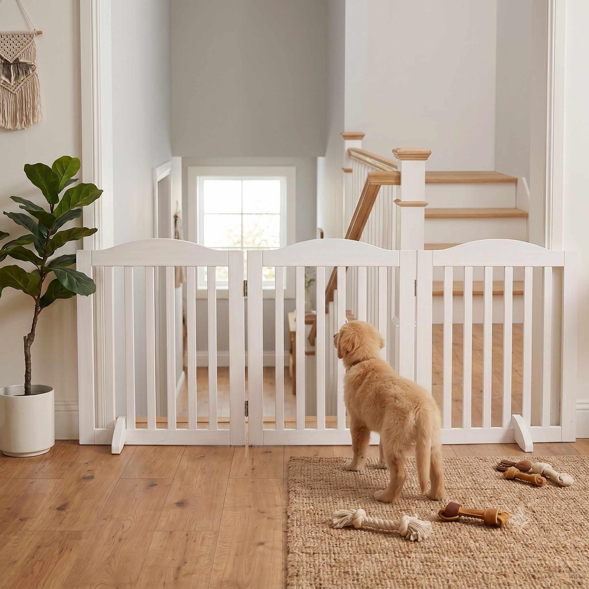 Porte pliable pour chiens en bois
