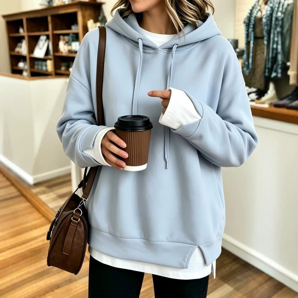 Automne-hiver Femmes Faux Sweat à capuche deux-pièces