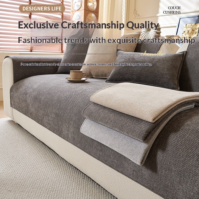 Couvercle de coussin de siège Chenille minimaliste à la mode