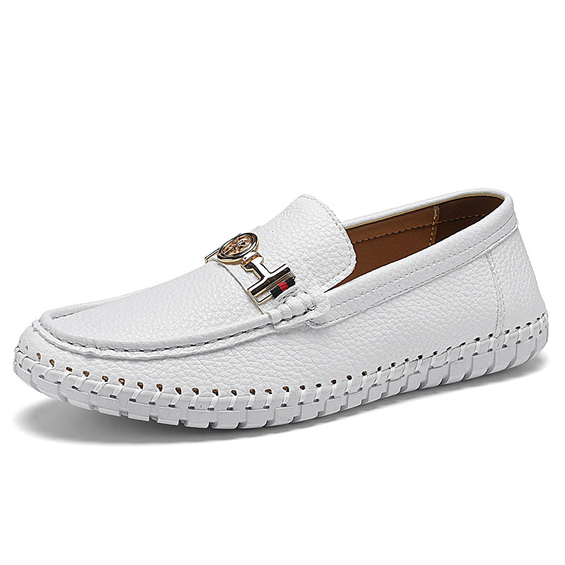 Chaussures plates casual grandes tailles pour hommes avec dessus de cowhide