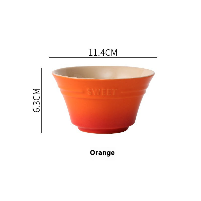 Colorful Gradient Céramique 45 pouces Bamboo Hat Rice Bowl Creative Home