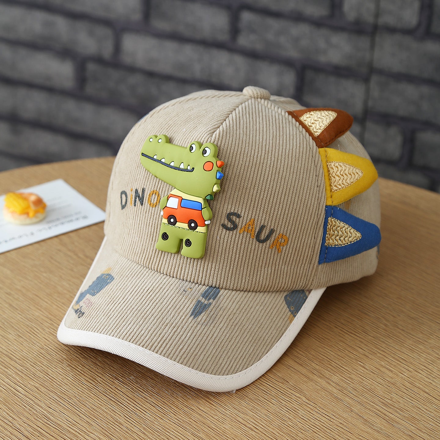 Filles et garçons d'automne Dinosaur Crocodile Denim Cartoon de baseball à trois dimensions réglable