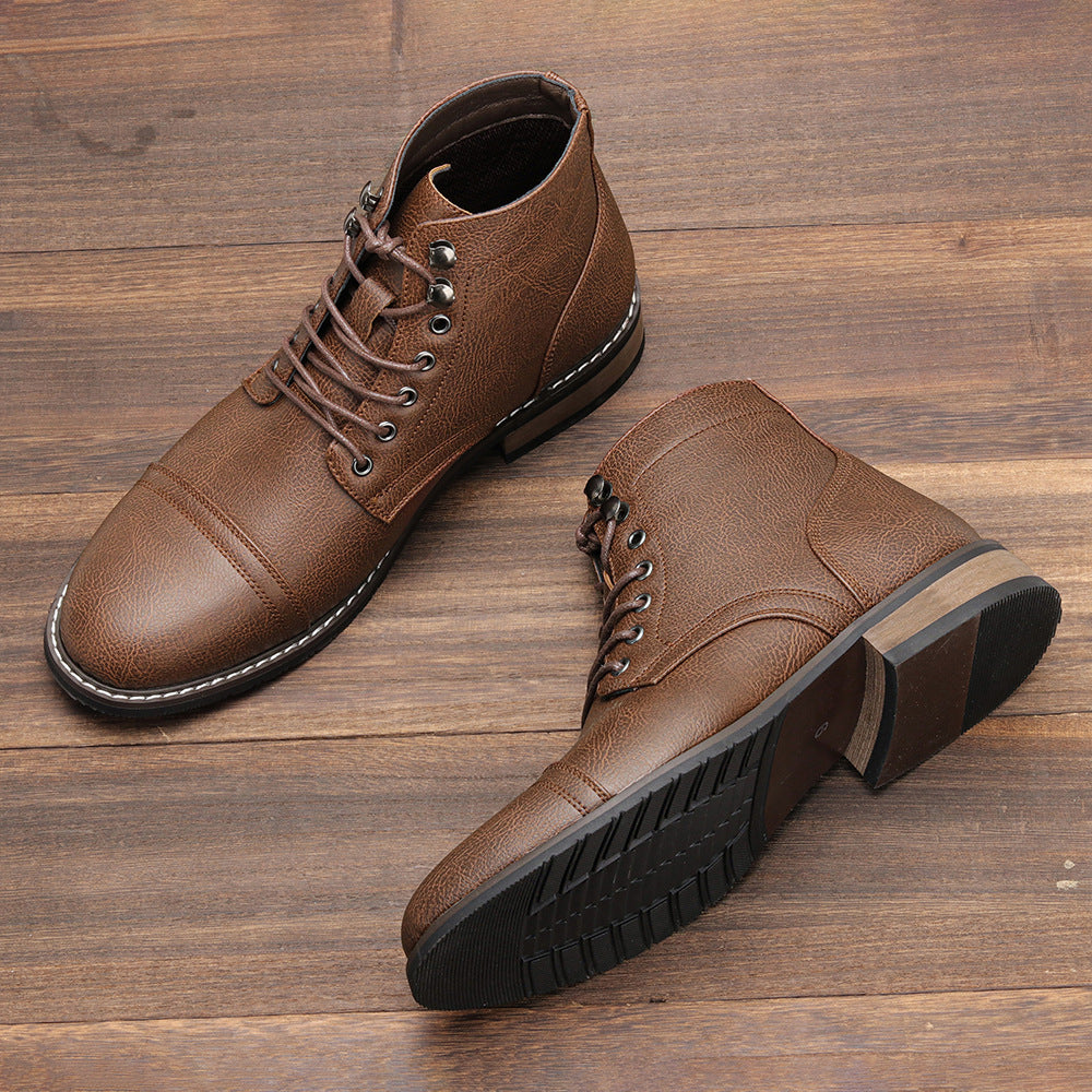 Bottes en cuir casual vintage homme