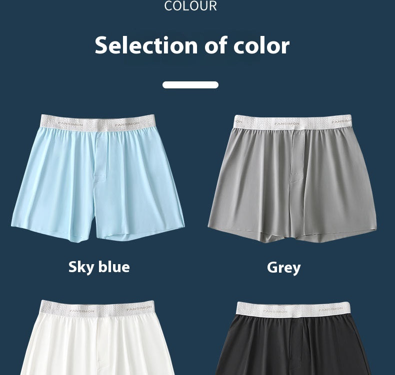 Sous-vêtements en soie de glace pour hommes Plus Taille Loose Boxer