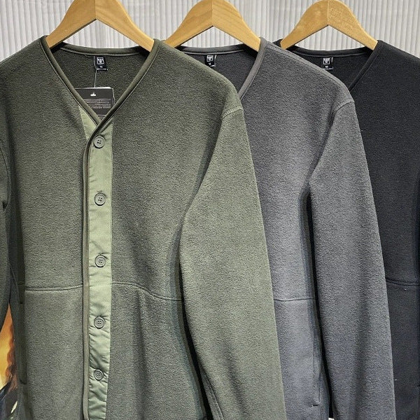 Sweatshirt Casual Cardigan sans col convient pour la superposition comme pièce de vêtements