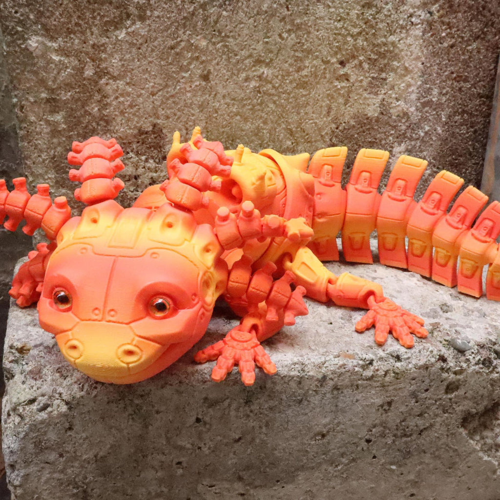 Salamandre mécanique imprimée en 3D Une figurine décorative mobile