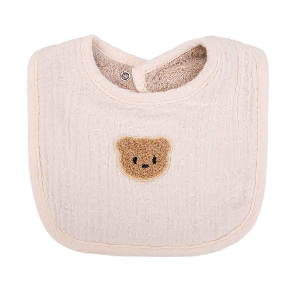 Dessin animé animal imprimé Bébé coton Bib